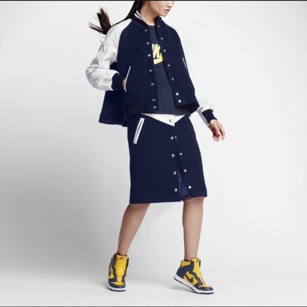 NikeLab x Sacai Wools & Leather Pencil Skirt